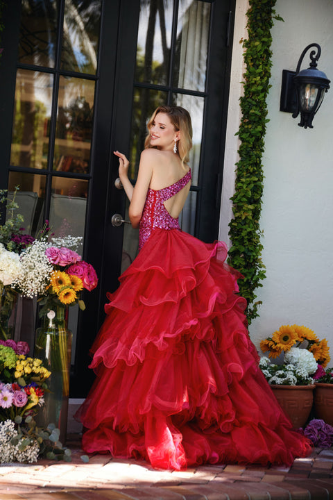 Ava Presley 29236 shimmering formal dress with dramatic flair