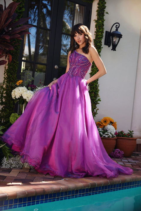 Ava Presley 29258 fashion-forward magenta gown