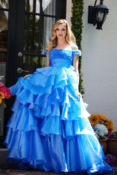 Ava Presley 29544 ruffled tier gown for special events