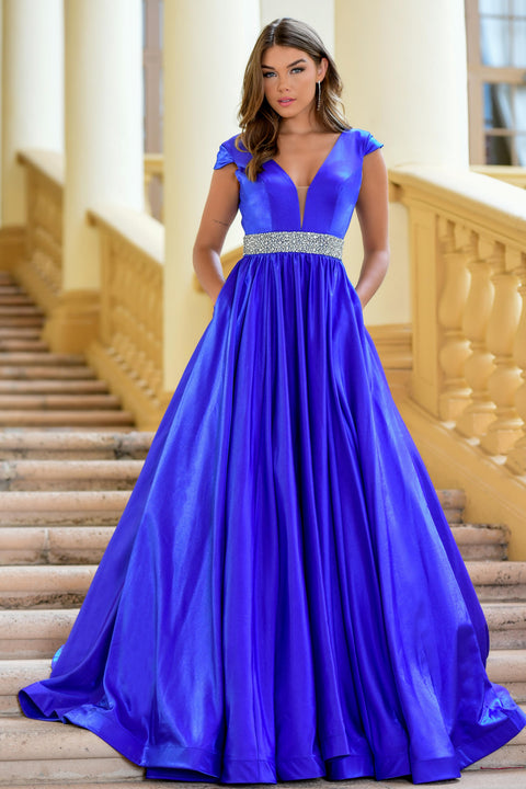 Ava Presley 28580 illusion neckline ball gown