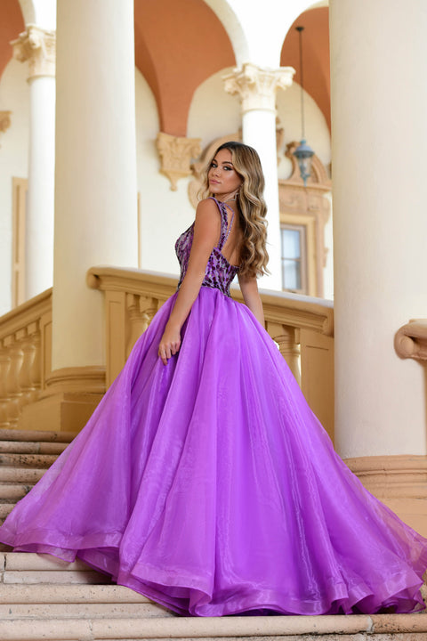 Ava Presley 28579 regal ball gown with flattering sweetheart neckline