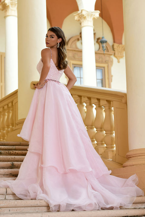 Ava Presley 28560 glamorous prom dress with beaded waistband