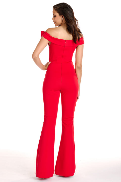 Ava Presley 27702 fitted formal jumpsuit with bow detail