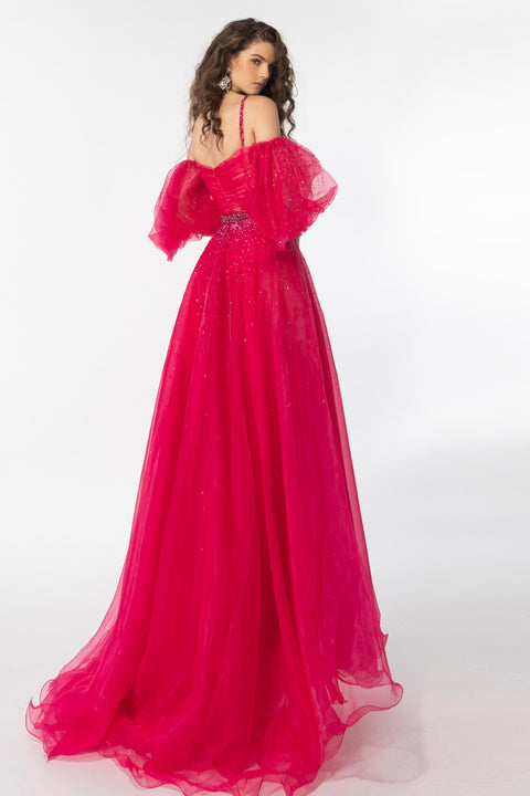 Ava Presley 28556 dramatic puff sleeve gown for formal events