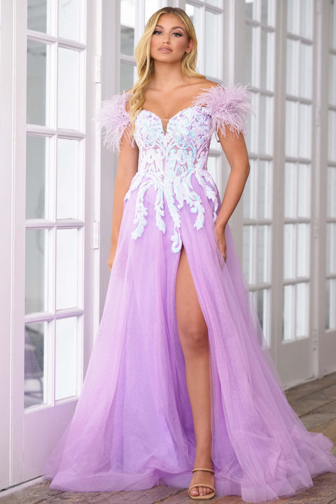 Tulle skirt gown Ava Presley 39213 for grand formal events