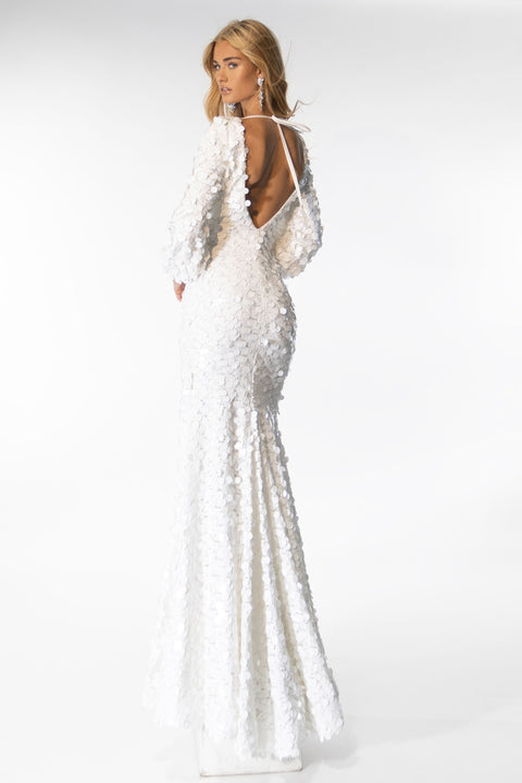 Ava Presley 39256 formal dress featuring a dramatic high slit