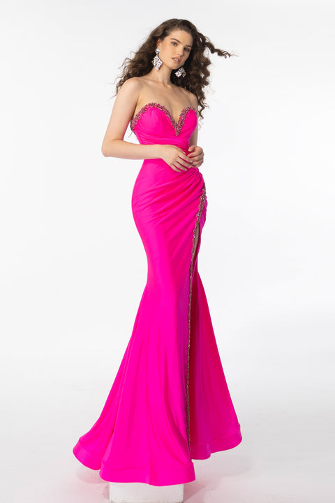Ava Presley 39290 strapless sweetheart beaded gown