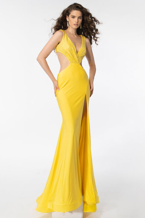 Ava Presley 39309 bold formal dress featuring daring cutouts and elegant silhouette