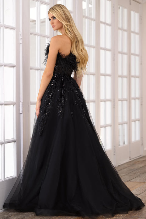 Ava Presley 39232 A-line gown with intricate beaded lace