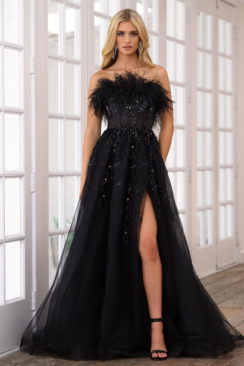 Ava Presley 39232 beaded lace ballgown for prom or gala
