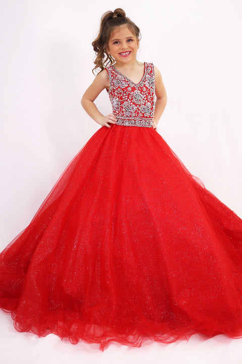 Ava Presley 27723 embellished bodice tulle gown