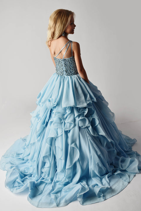 Ava Presley 38024 layered ruffle evening gown