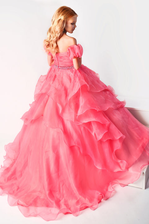 Ava Presley 38025 layered ruffle special occasion gown