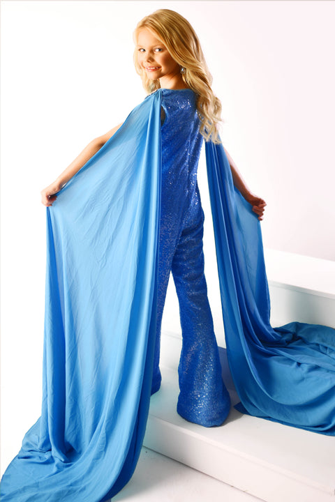 Ava Presley 38027 flowing cape formal jumpsuit