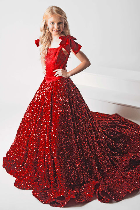 Ava Presley 38031 flowing skirt pageant gown