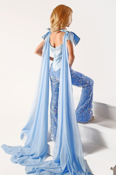Ava Presley 38032 bow shoulder formal jumpsuit