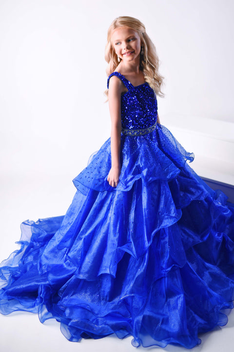 Ava Presley 38033 cascading ruffle formal dress