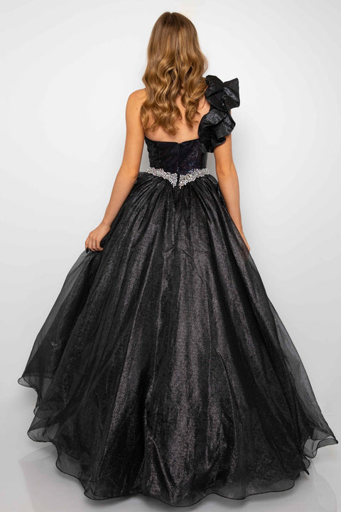 Ava Presley 28283 princess-style gown with voluminous skirt and glam waistline