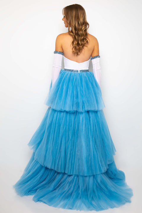 Ava Presley 28601 stylish strapless dress with grand tulle skirt