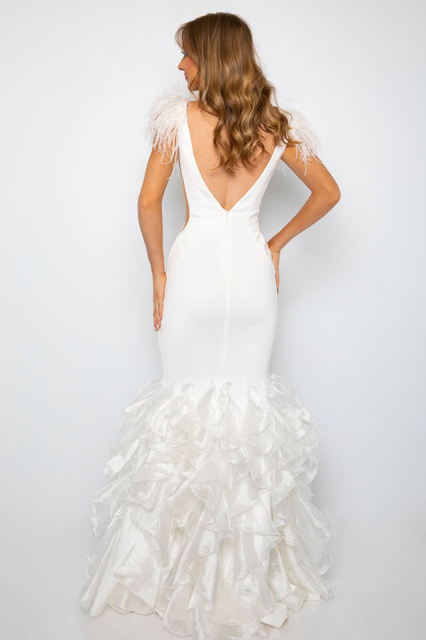 Ava Presley 39312 statement dress with deep V-neckline