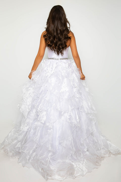 Ava Presley 39555 ball gown with glamorous belted waist