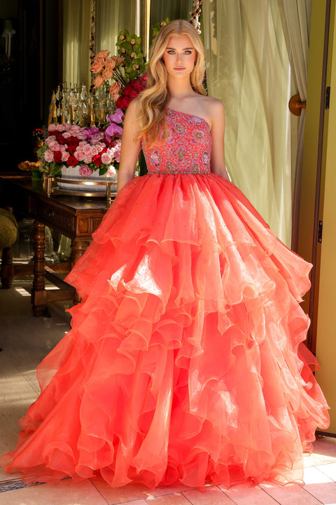 Ava Presley 28575 multi-layered organza prom dress