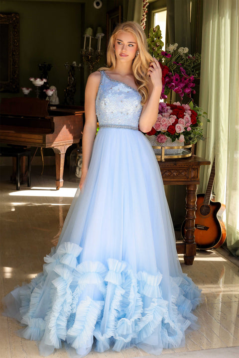 Ava Presley 29527 dress with flowing silhouette