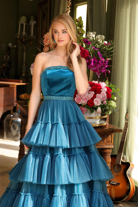 Ava Presley 29529 layered ruffle prom dress
