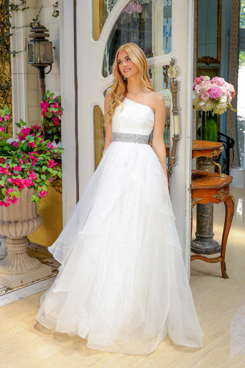 Ava Presley 29534 evening gown with sparkling waistband