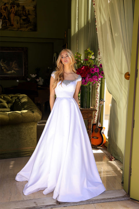 Ava Presley 39322 elegant homecoming court satin gown