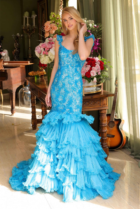 Ava Presley 39551 mermaid gown with sequin bodice