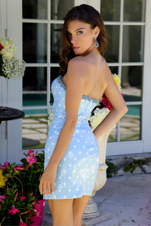 Ava Presley 29159 elegant polka dot mini dress for homecoming