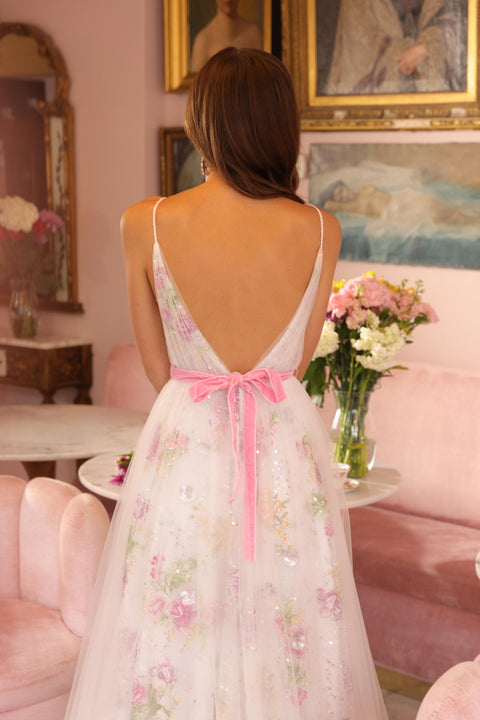 Ava Presley 47013 black evening gown with romantic details