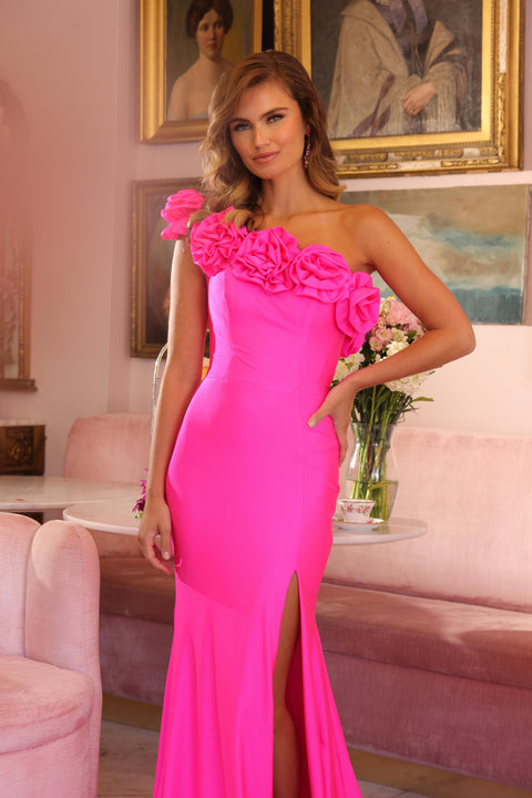 Ava Presley 47004 dress with dramatic fabric roses