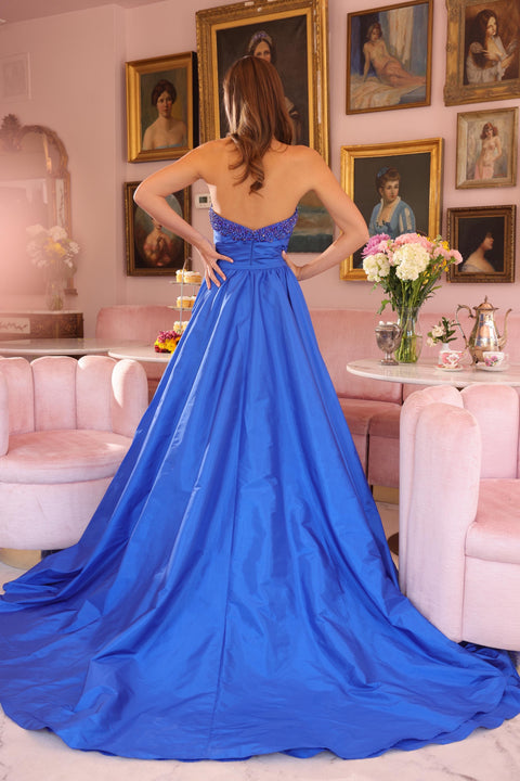 Ava Presley 40523 formal dress with ruched bodice