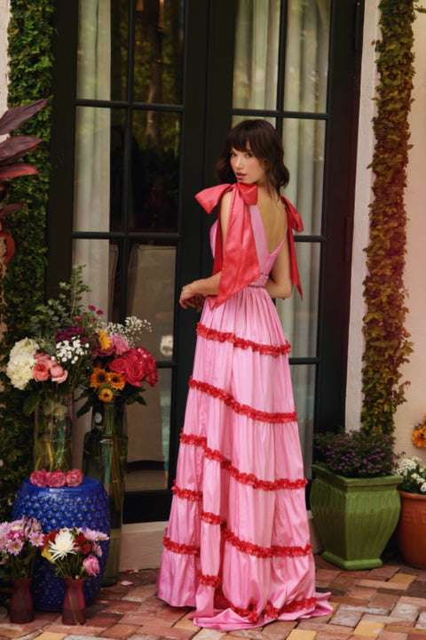 Ava Presley 40091 modern dress with dramatic bow detail