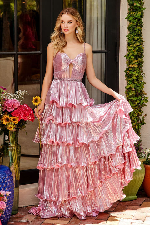 Ava Presley 29263 standout prom dress with keyhole cutout