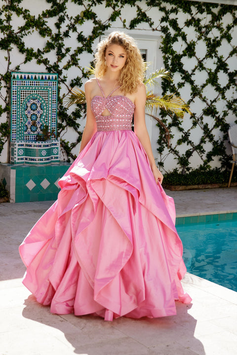 Ava Presley 40054 light blue prom gown with sparkle