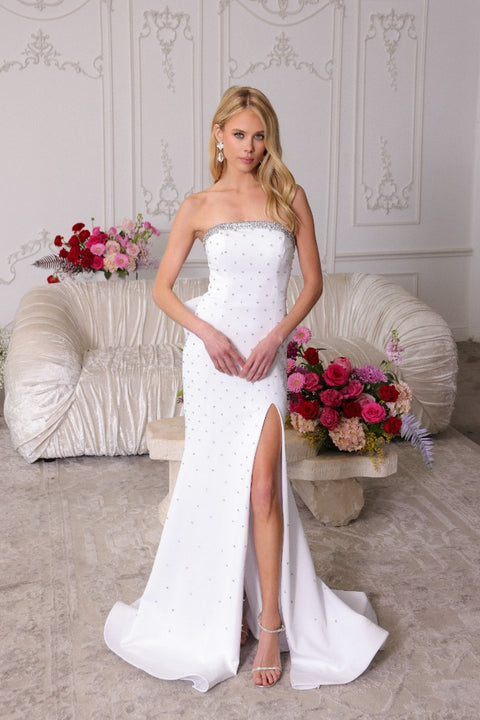 Ava Presley 40153 open back satin prom dress