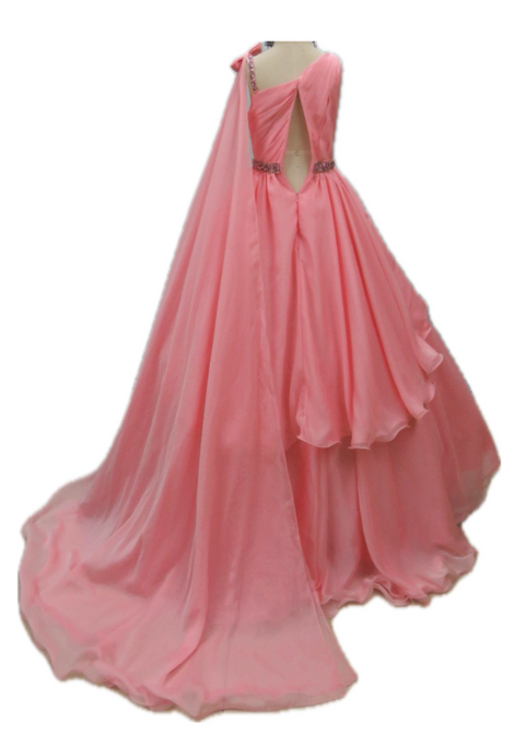 Ava Presley 26826 flowing cape style pageant gown