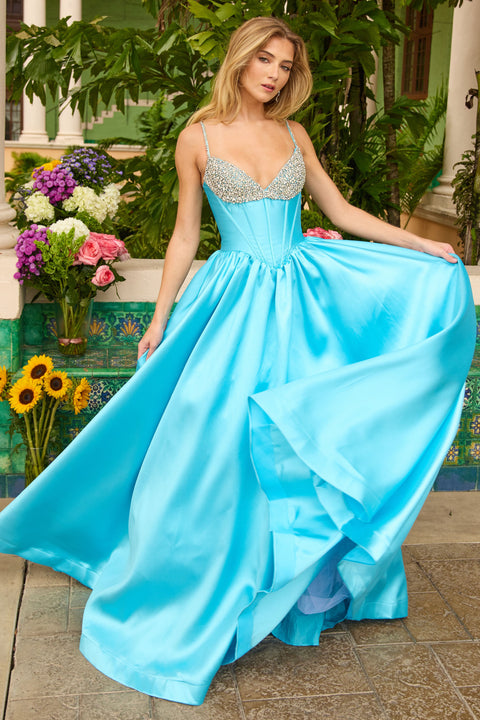 Ava Presley 42311 - Mikado Ballgown with Beaded Bodice