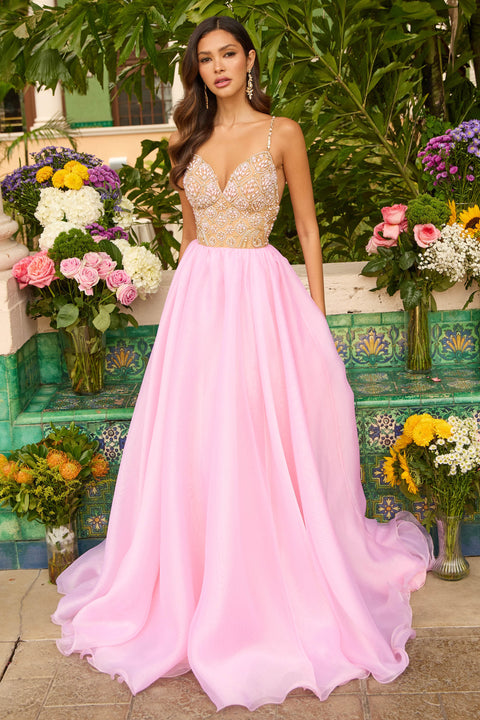 Ava Presley 47243 - Teen Pageant Couture Ballgown Beaded Bodice