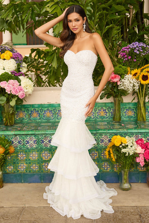 Ava Presley 47251 - Strapless Pearl Long Gown