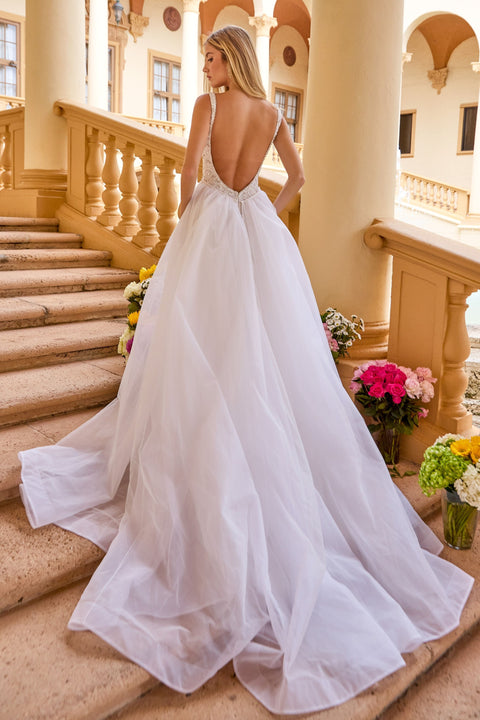 Ava Presley 47224 formal gown with detachable tulle overskirt