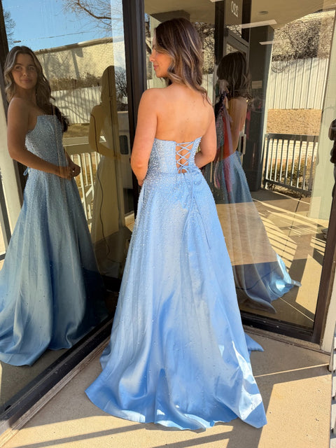 Ava Presley 47283 pearl embellished bridal gown