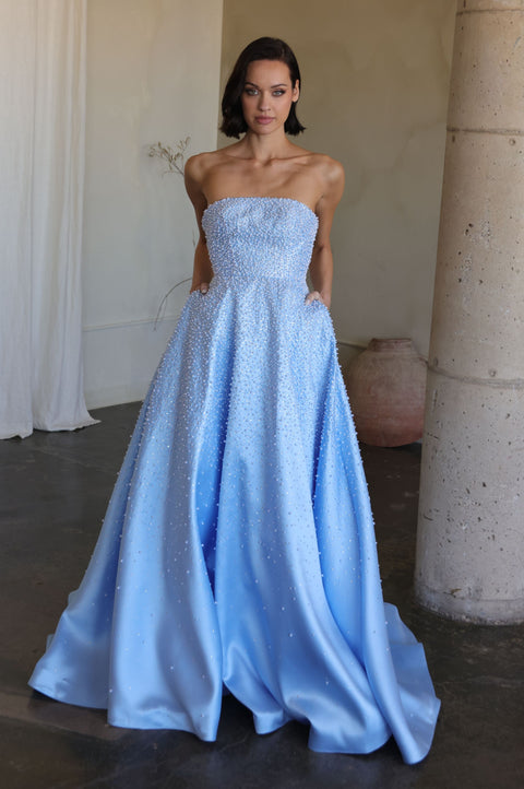 Ava Presley 42500 - Strapless Beaded Blush A Line Gown