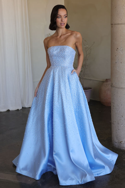 Ava Presley 42500 - Strapless Beaded Blush A Line Gown
