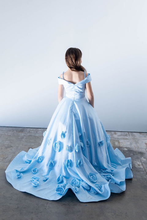 Ava Presley 26821 dimensional floral pageant gown
