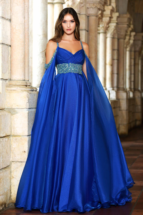 Ava Presley 27831 cape sleeve ball gown