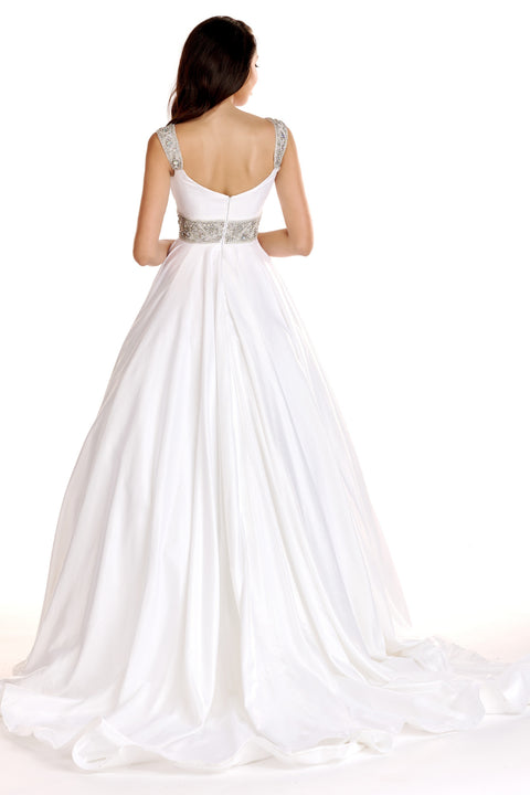 Ava Presley 27796 - Beaded Waist A Line Gown